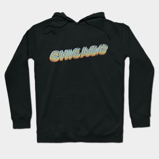 Chicago Retro Typography Faded Style Hoodie